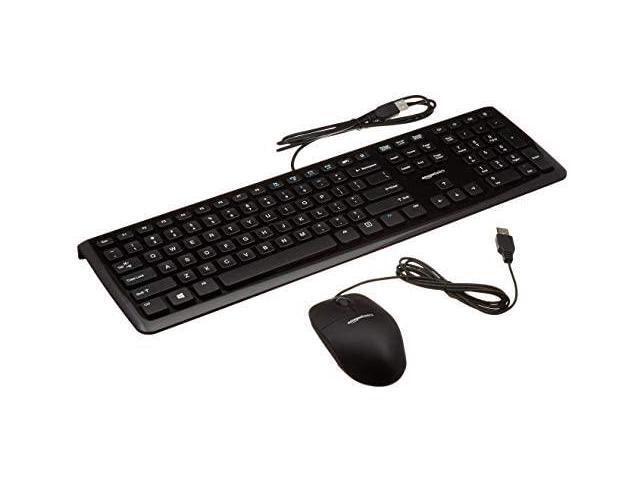 AmazonBasics USB Wired Computer Keyboard and Wired Mouse Bundle Pack