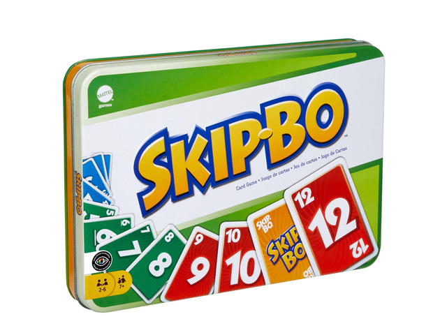 Mattel Games Skip-Bo Card Game in Storage Tin, for 2-6 Players