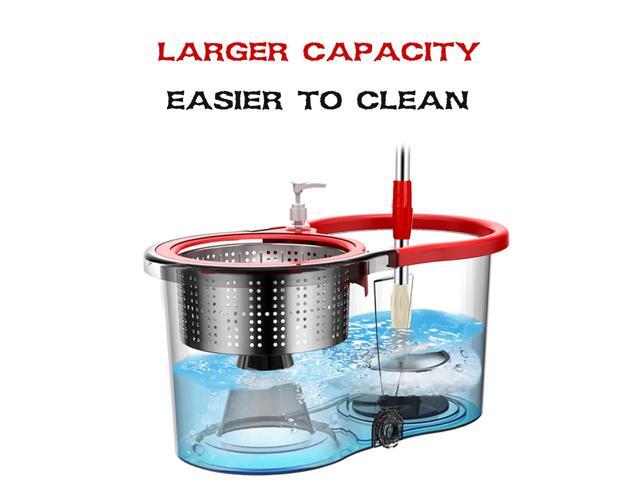 Mop and Bucket with Wringer Set Microfiber Spin Mop with Bucket and Dual Mop Heads Self Wringing 360° Spinning Mop