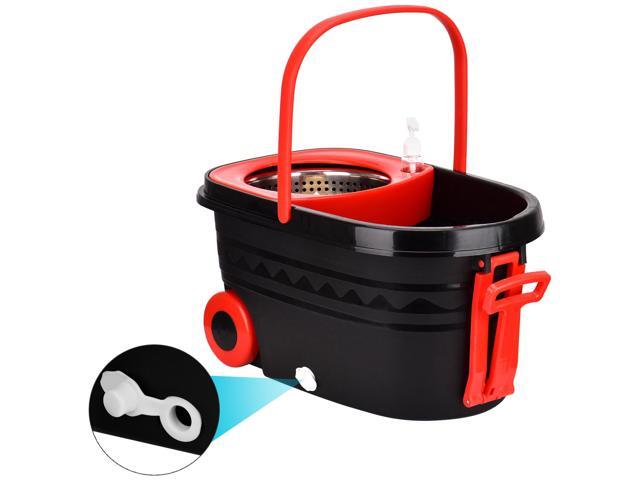 360° Mop and Bucket with Wringer Set,Stainless Steel 360° Spinning Mop Bucket Floor Cleaning System with 3 Microfiber Replacement Head Refills, 2X...