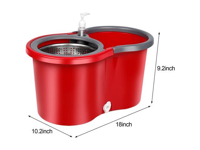 360° Microfiber Spin Mop & Bucket Set for Floor Cleaning, Easy Cleaning Mop Bucket with Wringer Set, 3pcs Microfiber Replacement Heads Mop