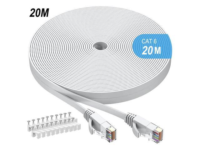 Apiemo 20m Cat6 Ethernet Cable, Long Internet Cables High-Speed Patch Cord 1Gbps for 250Mhz/s UTP Suitable for Console, Router, Modem, Patch...