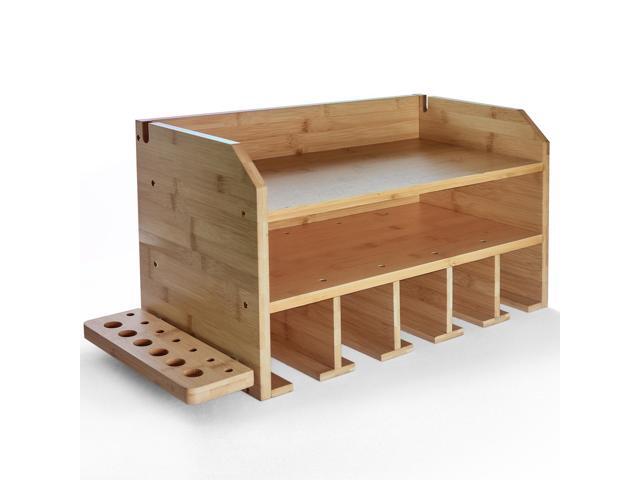 DupliM Inc Bamboo Wall-Mounted Power Tool Organizer & Storage Rack - FSC-Certified Assembly Required