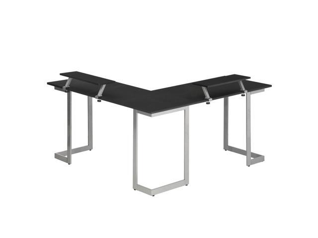 Techni Sport Warrior L-Shaped Gaming Desk, Black