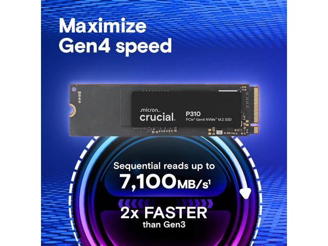 Crucial P310 4TB 2280 PCIe Gen4 3D NAND NVMe M.2 SSD Up to 7,100 MB/s Shift up to Gen4, with Acronis Offer, Internal Solid State Drive (PC) ...