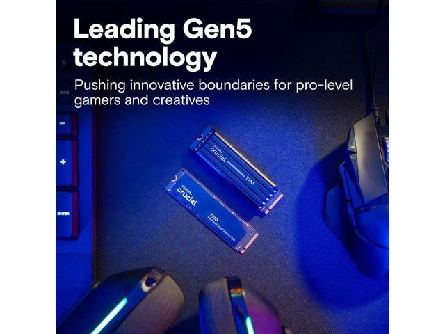 Crucial T710 PCIe Gen5 NVMe 2TB SSD, Up to 14,900 MB/s, Laptop & Desktop Compatible (PC), for Creatives and Hardcore Gamers, Solid State Drive,...