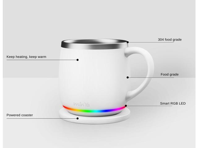 min Ya Temperature Control Smart Mug, 13.5 OZ, 3 Mode RGB LED Display, Self Heating Coffee Mug,Office/Home for Desk, Black