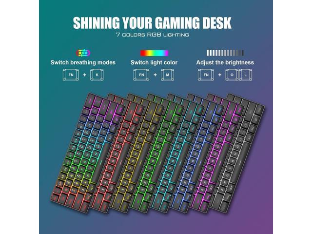RedThunder 60% Gaming Keyboard and Mouse Combo, Ultra-Compact 61 Keys RGB Backlit Mini Keyboard, Lightweight 7200 DPI Honeycomb Optical, Wired...
