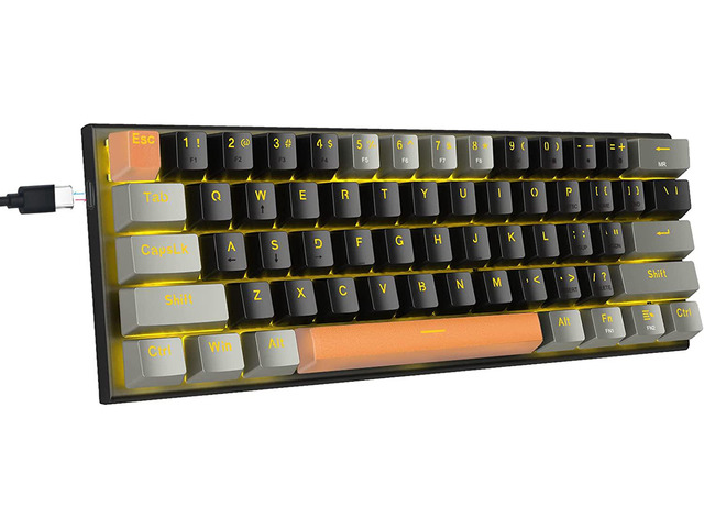 E-YOOSO 60% Mechanical Keyboard, Blue Switches Mechanical Gaming Keyboard Wired with LED Backlit, Ultra-Compact 60 Percent Computer Keyboard for...