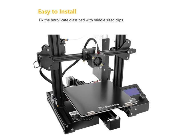 Comgrow 2PCS Ender 3 Pro Glass Bed, Upgraded Tempered Glass Plate with Bed Clips, Ender 3 Build Plate 235x235x4mm for Creality Ender 3 Pro/Ender 3...