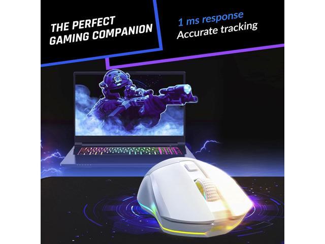 KLIM Blaze Pro Rechargeable Wireless Gaming Mouse with Charging Dock RGB - New 2023 - High-Precision Sensor and Long-Lasting Battery - Up to 6000...