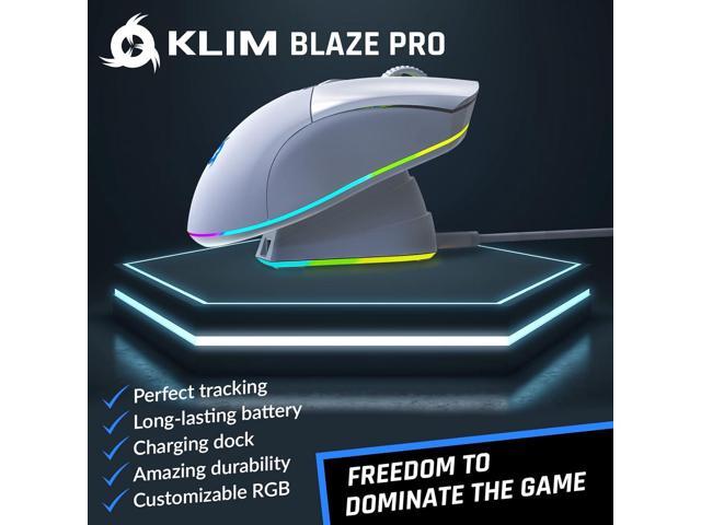 KLIM Blaze Pro Rechargeable Wireless Gaming Mouse with Charging Dock RGB - New 2023 - High-Precision Sensor and Long-Lasting Battery - Up to 6000...