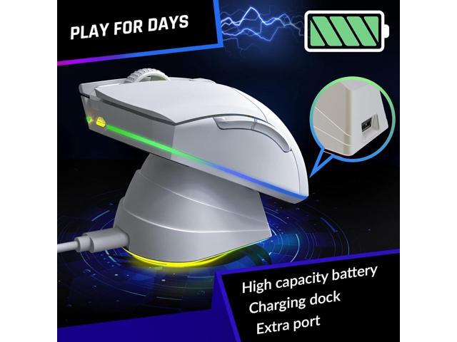 KLIM Blaze Pro Rechargeable Wireless Gaming Mouse with Charging Dock RGB - New 2023 - High-Precision Sensor and Long-Lasting Battery - Up to 6000...