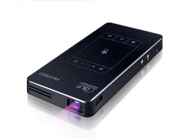 AKASO WT50 Mini Pocket Pico Projector, 1080P Movie Video DLP Portable Projector with Android OS, Built-in Battery WiFi & Bluetooth, Projector for. photo