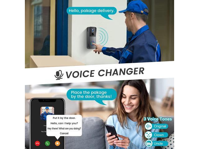 XTU Doorbell Camera with Chime, Video Doorbell Wireless with Motion Zones Customization, Voice Changer, PIR Human Detection, No Monthly fees,...