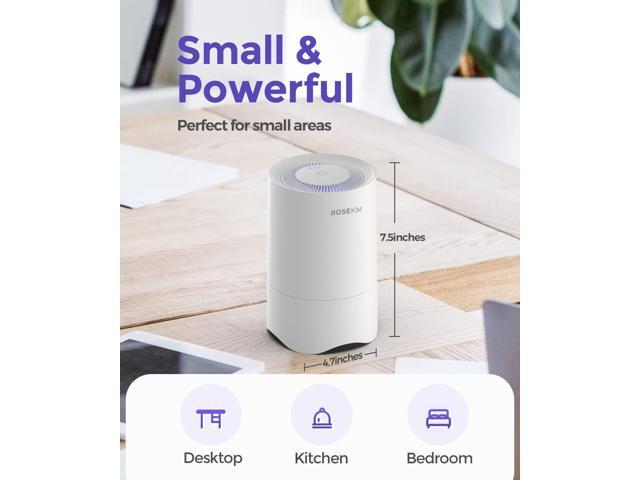 Small Air Purifier for Home Bedroom, Personal Desk Mini Air Purifier, Room Hepa Air Purifier Fresheners Cleaner for Dorm, Pets, Smoke, Desktop,...