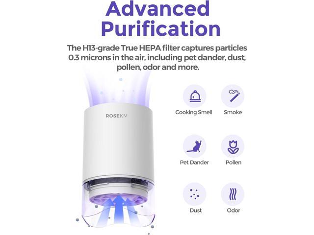 Small Air Purifier for Home Bedroom, Personal Desk Mini Air Purifier, Room Hepa Air Purifier Fresheners Cleaner for Dorm, Pets, Smoke, Desktop,...
