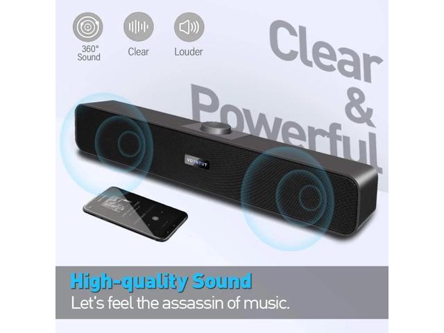VOTNTUT Computer Speakers,Wired USB Desktop Speaker,Stereo USB Powered Mini Sound Bar Speaker for PC Tablets Desktop Laptop MP3 Mac Air/Pro((USB-C...