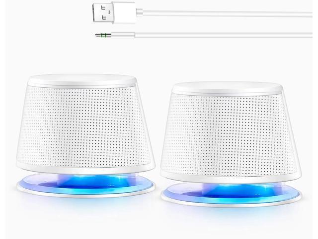 Sanyun SW102 Computer Speakers, 5Wx2, Deep Bass in Small Body, Stereo 2.0 USB Powered 3.5mm Aux Multimedia Speakers, Built-in Bottom Bass...