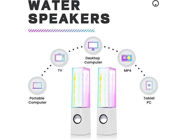 Aoboo Led Color Computer Water Speakers with Light, USB Dancing Fountain Light Show Sound Speakers, 3.5mm Interface,Suitable for Laptop Speakers,...