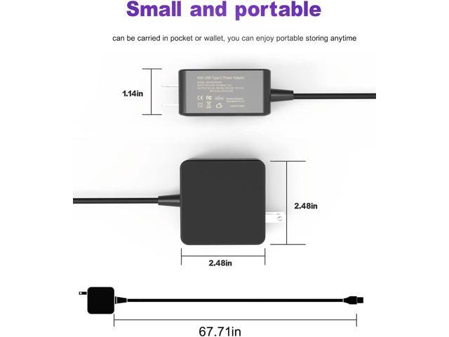 45W USB Type C Laptop Charger Fit for Samsung Chromebook 4 4+ Plus XE310XBA XE350XBA XE513C24 XE520QAB XE521QAB W16-030N1A PA-1300-87 Laptop Power...