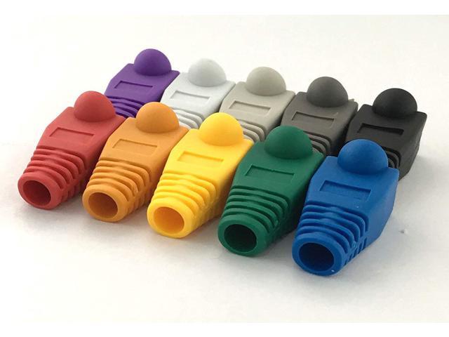 100 Pack RJ45 CAT6 CAT6E CAT5 CAT5E Ethernet Network Cable Strain Relief Boots Cable Connector Plug Cover Mixed Color