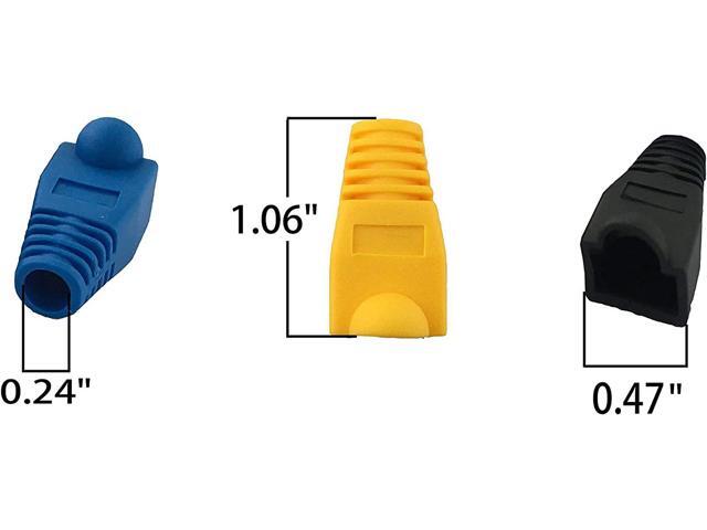 100 Pack RJ45 CAT6 CAT6E CAT5 CAT5E Ethernet Network Cable Strain Relief Boots Cable Connector Plug Cover Mixed Color