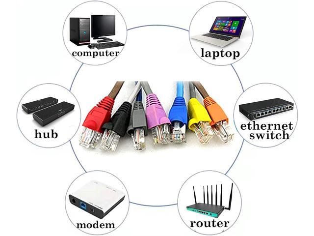 100 Pack RJ45 CAT6 CAT6E CAT5 CAT5E Ethernet Network Cable Strain Relief Boots Cable Connector Plug Cover Mixed Color