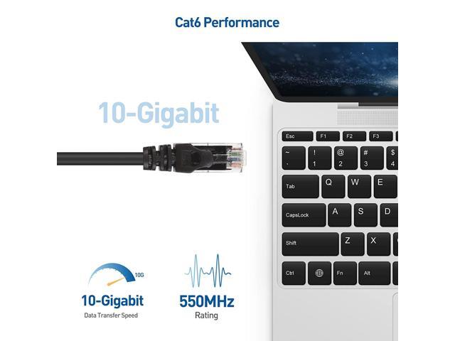 Cable Matters 10Gbps Snagless Long Cat 6 Ethernet Cable 50 ft (Cat 6 Cable, Cat6 Cable, Internet Cable, Network Cable) in Black