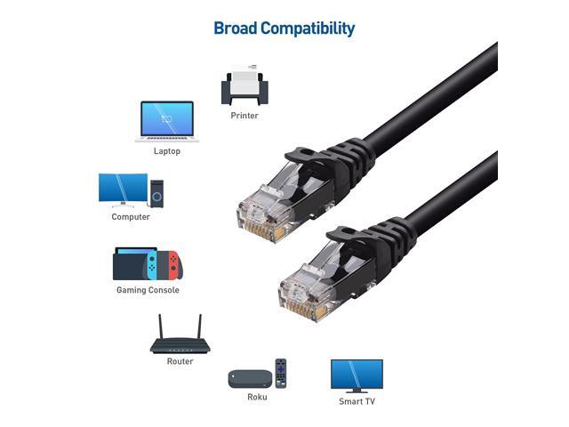 Cable Matters 10Gbps Snagless Long Cat 6 Ethernet Cable 50 ft (Cat 6 Cable, Cat6 Cable, Internet Cable, Network Cable) in Black
