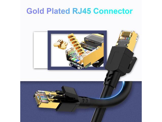 Cat 8 Ethernet Cable 6ft (2 Pack), Outdoor & Indoor, Faster Than Cat6 /Cat7 Cables, High Speed 26AWG Internet Cord 40Gbps 2000Mhz, Shielded Direct...