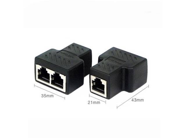 RJ45 Splitter Adapter, USB 1 to 2 Network Connector Dual LAN Ethernet Socket 8P8C Extender Plug &Cable for Cat5, Cat5e, Cat6, Cat7
