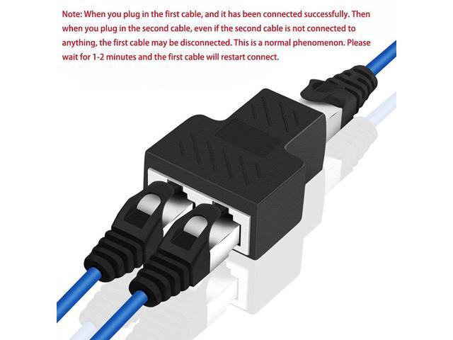 RJ45 Splitter Adapter, USB 1 to 2 Network Connector Dual LAN Ethernet Socket 8P8C Extender Plug &Cable for Cat5, Cat5e, Cat6, Cat7