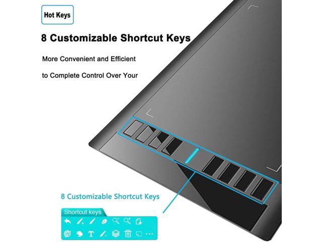 UGEE M708 10 x 6 inch Large Drawing Tablet with 8 Hot Keys, Passive Stylus of 8192 Levels Pressure, Graphics Tablet for Paint, Design, Art Creation...