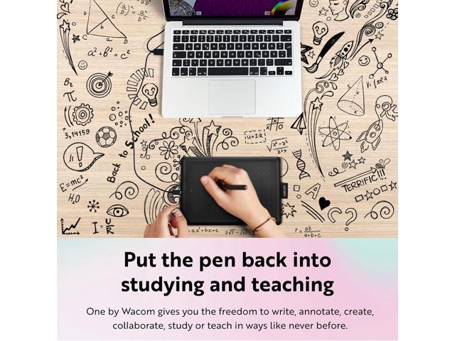 One by Wacom Small Graphics Drawing Tablet 8.3 x 5.7 Inches, Portable Versatile for Students and Creators, Ergonomic 2048 Pressure Sensitive Pen...