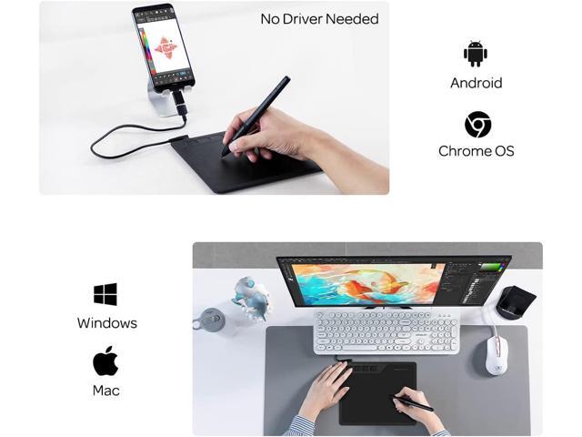 GAOMON S620 6.5 x 4 Inches Graphics Tablet with 8192 Passive Pen 4 Express Keys for Digital Drawing & OSU & Online Teaching-for Mac Windows Android OS