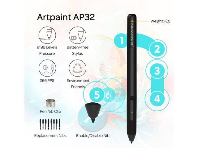 GAOMON S620 6.5 x 4 Inches Graphics Tablet with 8192 Passive Pen 4 Express Keys for Digital Drawing & OSU & Online Teaching-for Mac Windows Android OS