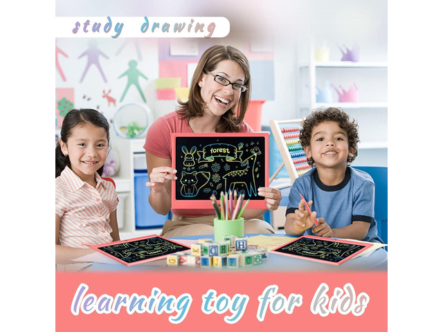 LCD Writing Tablet for Kids, 15 Inch Colorful Electronic Doodle Board, Educational Learning Kids Drawing Tablet Toys, Christmas Birthday Gift for 3...