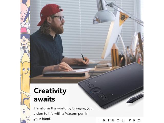Wacom Intuos Pro Small Bluetooth Graphics Drawing Tablet, 6 Customizable ExpressKeys, 8192 Pressure Sensitive Pro Pen 2 Included, Compatible with...