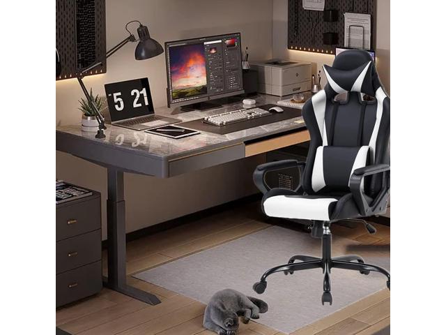 Gaming Chair High-Back Office Chair Ergonomic Video Game Chairs Height Adjustable Reclining Computer Chair with Lumbar Support Armrest Headrest...