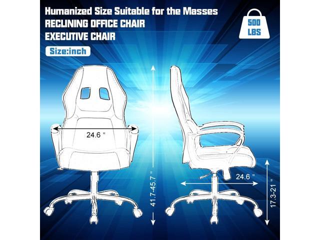 Gaming Chair PC Computer Chair Office Chair for Adult Teen Kids, Ergonomic PU Leather Gamer Chair with Lumbar Support High Back Adjustable Rolling...