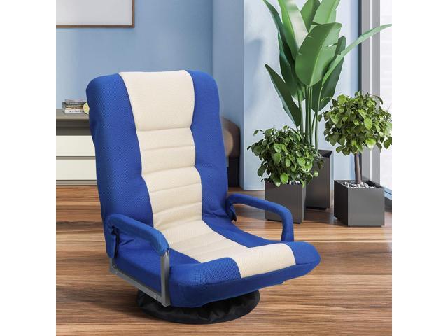 360 Degree Swivel Gaming Chair Foldable Floor Sofa Chair for TV Reading Playing Video Games with Lumbar Support, Armrest Handles, Adjustable...