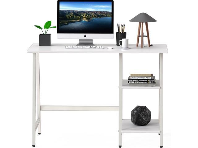 SHW Trestle Home Office Computer Desk, White