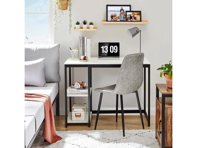 SINPAID Computer Desk 40 inches with 2-Tier Shelves Sturdy Home Office Desk with Large Storage Space Modern Gaming Desk Study Writing Laptop Table,...