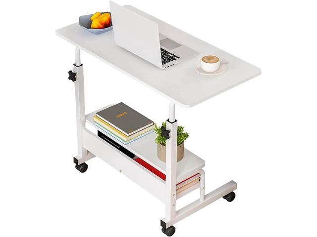 Adjustable Table Student Computer Portable Home Office Furniture Small Spaces Sofa Bedroom Bedside Desk Learn Play Game Desk on Wheels Movable with...