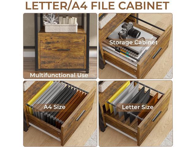 98' Home Office Desk, 2 Person Computer Desk with Letter/A4 File Drawer & Power Strip with USB, Double Long Desk for Home Office with Storage...