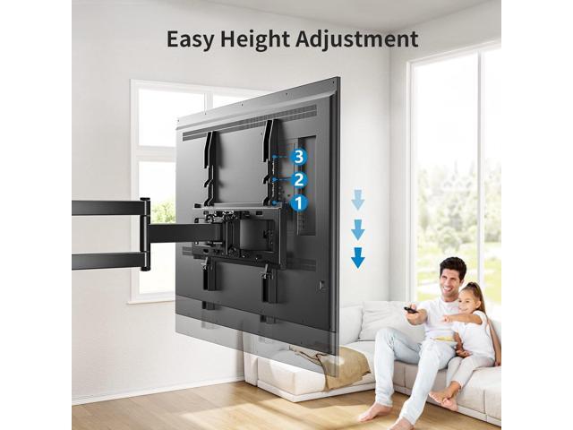 Pipishell Full Motion TV Wall Mount for Most 26-60 inch Flat & Curved TVs up to 77 lbs, Adjustable Bracket Height, Single Articulating Arm,...