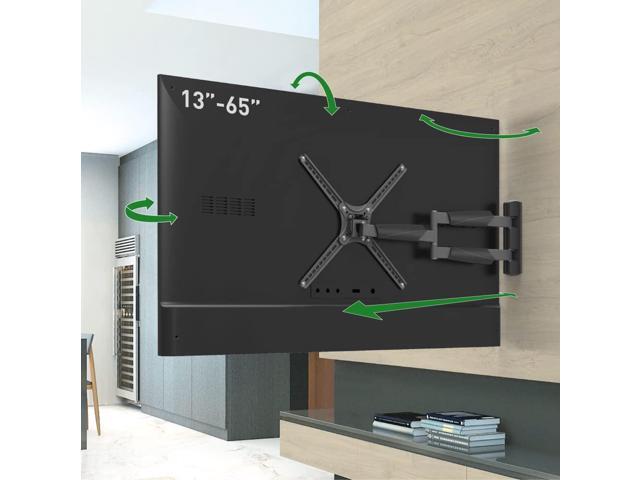 Long TV Wall Mount, 13 - 65 inch Full Motion Articulating - 4 Movement Flat / Curved Screen Bracket, Holds up to 79lbs, Extremely Extendable, Fits...