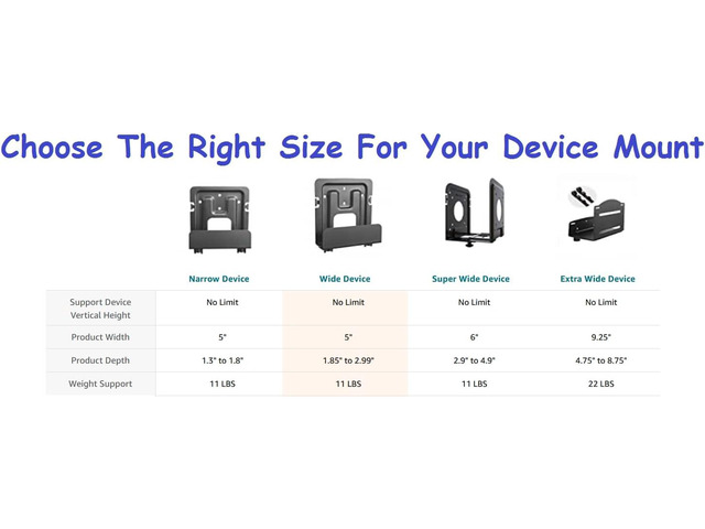 Mount Plus MP-06-02 2 Pack Cable Box Mount and Modem Mount for Wide Range of Media Players, Cable Boxes, Modems, DVD Players, Game Console (2 Pack...