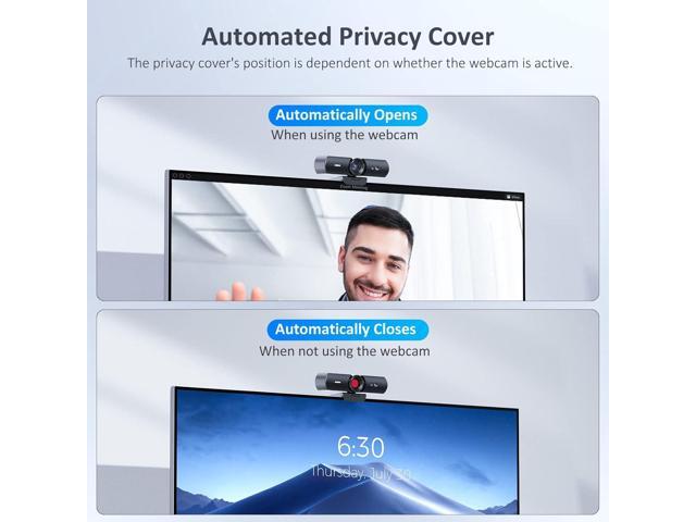 NexiGo HelloCam, 1080P Webcam with Windows Hello, True Privacy, Automatic Electronic Shutter, Computer Camera, Microphone, Facial Enhancement, HD...